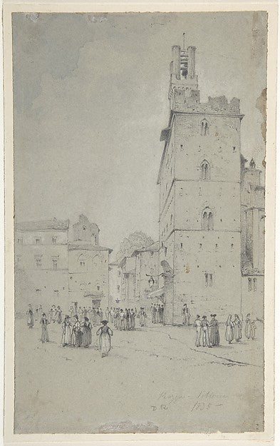 The Palazzo dei Priori Volterra 1835-David Roberts, Poster Print Wall Art