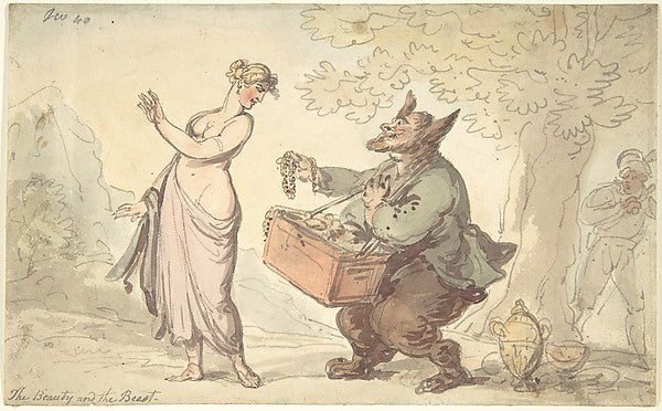 Beauty and the Beast 18th–19th cent-Attributed to Thomas Rowla, Poster Print