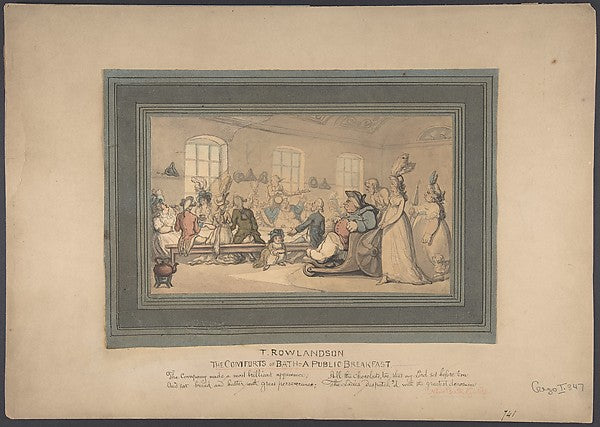 The Comforts of Bath and Public Breakfast 1780–1827-Thomas Row, Poster Print Wall Art