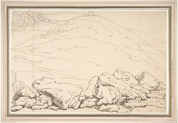 Hilly landscape with rocks 1780–1827-Thomas Rowlandson, Poster Print Wall Art