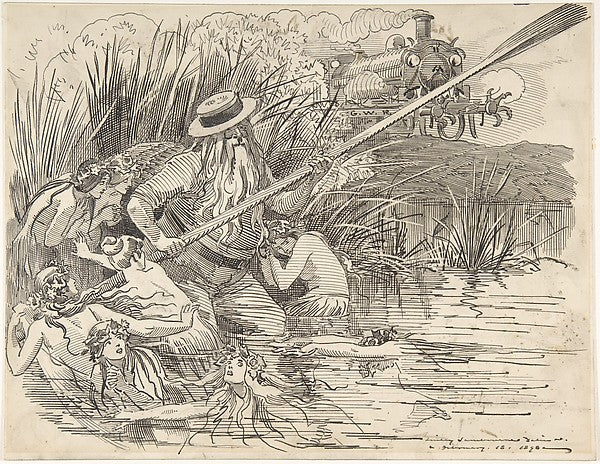 Cartoon for Punch Feb. 18 1898 1898-Sir Linley Sambourne, Poster Print Wall Art