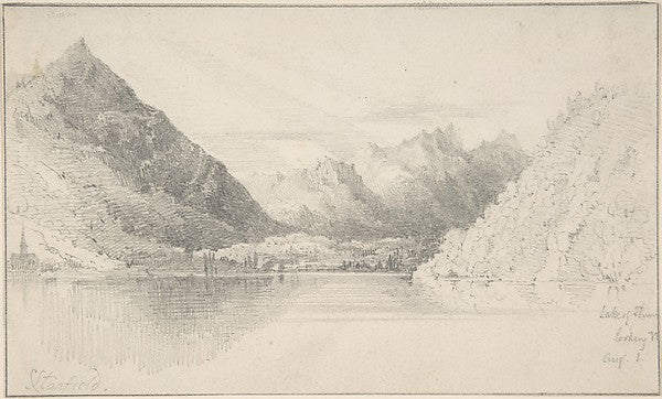 Lake of Thun looking North 1820–67-Clarkson Stanfield, Poster Print Wall Art