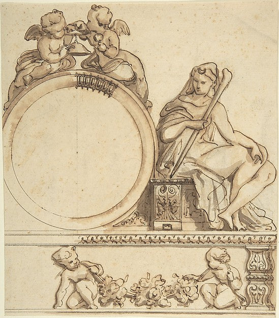 Design for a Clock mid-19th cent-Henri-Charles-Antoine Baron,16x12"(A3) Poster