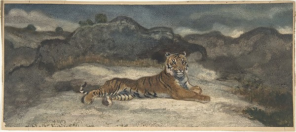 Royal Tiger 1810–75-Antoine-Louis Barye,16x12"(A3) Poster
