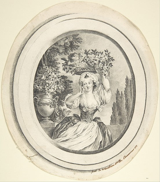 Marton ou la jeune bouquetière 1787-Montbrian De Chateauvieux, Poster Print Wall Art