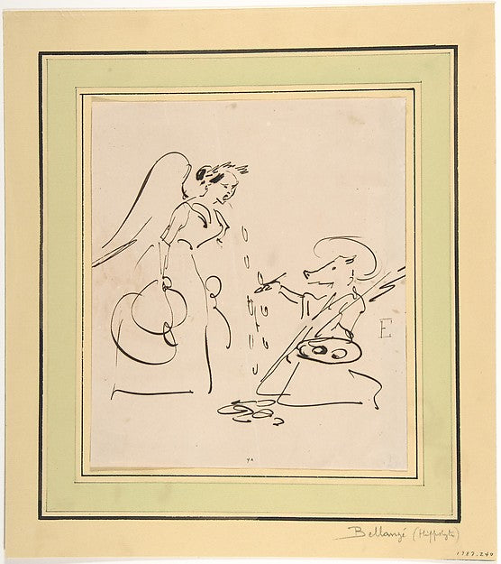Caricature of the Art of Painting 1800–1866-Hippolyte Bellangé,16x12"(A3) Poster