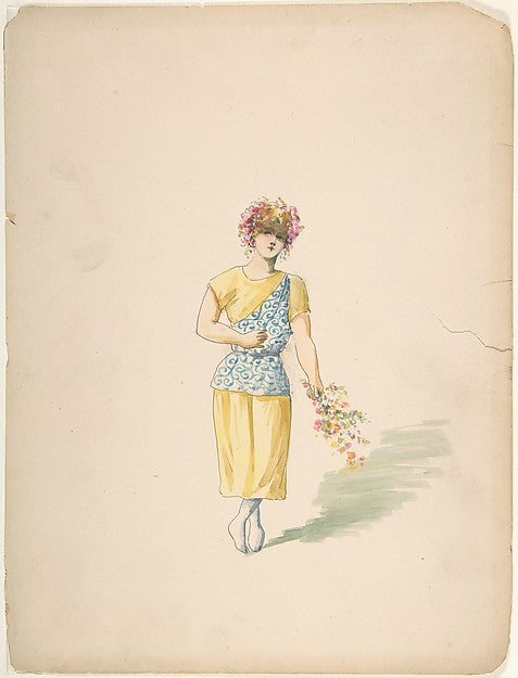 Costume for a Youth in Yellow and Blue n.d.-Charles Bianchini, Poster Print Wall Art