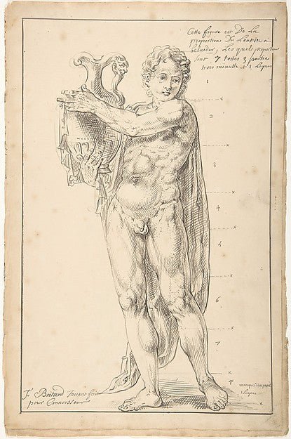 Study of a Male Figure Holding a Vessel c1711-François Boitar, Poster Print