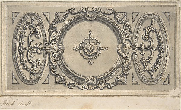 Design for a Staircase Ceiling c1756-Isaac Ware,16x12"(A3)Poster