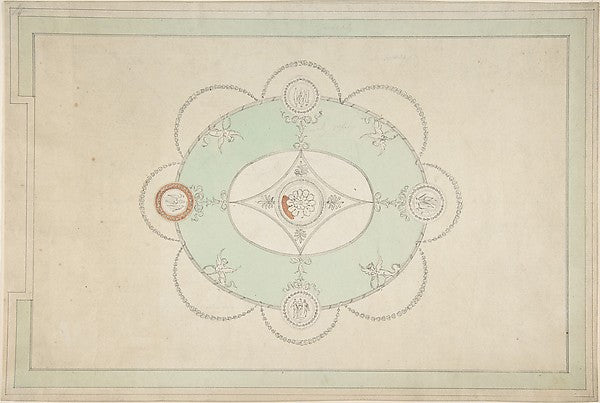 Design for a Ceiling 18th–19th cent-Attributed to James Wyatt, Poster Print Wall Art