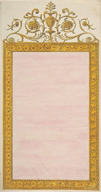 Design for a Pier-glass of Oblong Form the Cresting a Scroll, Poster Print Wall Art