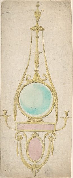 Design for a Girandole with a Circular and Oval Glass 1745–180, Poster Print Wall Art