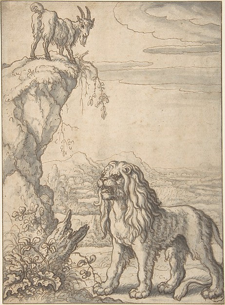 The Lyon and the Kid from Ogilby's Aesopics c1668-Francis Bar, Poster Print
