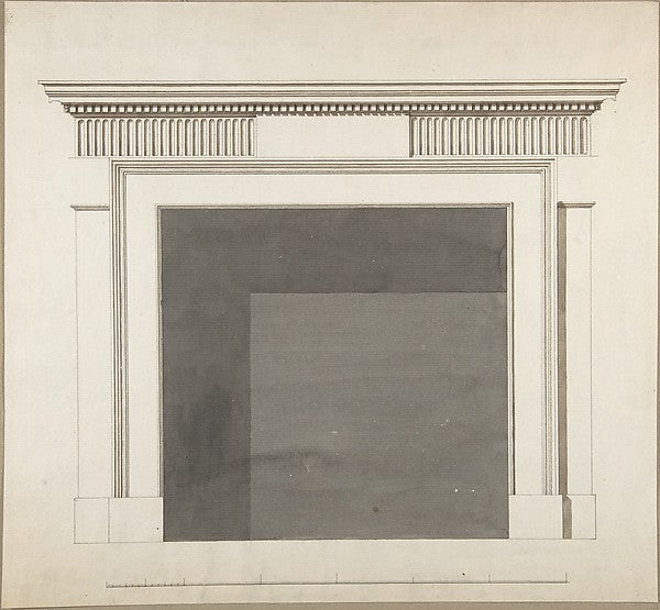 Design for a Chimneypiece second half 18th cent-Style of Rober, Poster Print