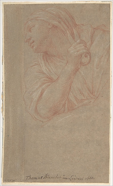 Half Figure of a Woman 1660-Thomas Blanchet,16x12"(A3)Poster