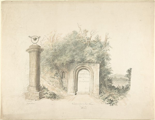 Title Page to a Group of Plans Elevations and Scenic Interior, Poster Print