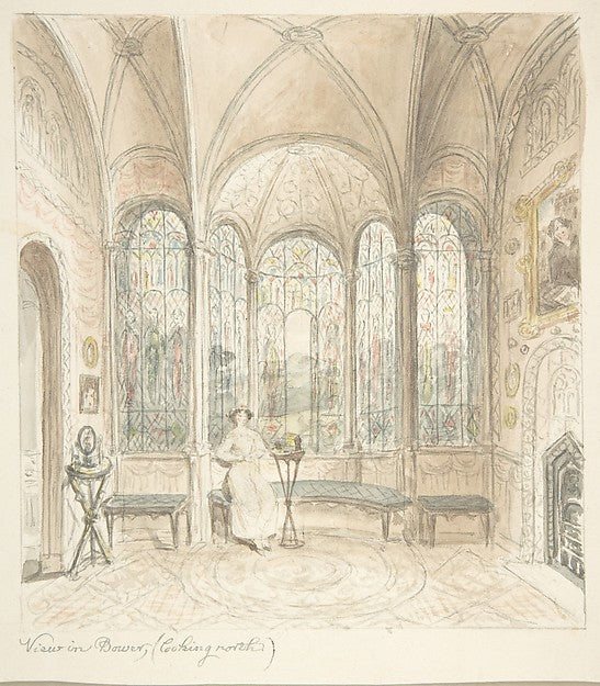 Lea Castle Worcestershire View in Bower looking North c1816, Poster Print