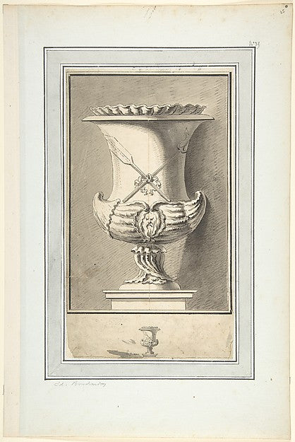 Study for Plate 7 of Bouchardon's "Premier livre de vases" 18t,16x12"(A3) Poster