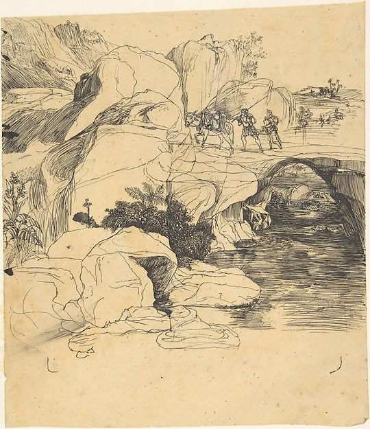 The Mountain Stream-Rodolphe Bresdin, Poster Print Wall Art