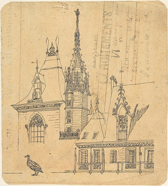 Study of a Château-Rodolphe Bresdin, Poster Print