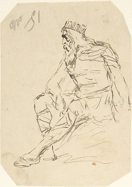 Study of a King-Rodolphe Bresdin, Poster Print