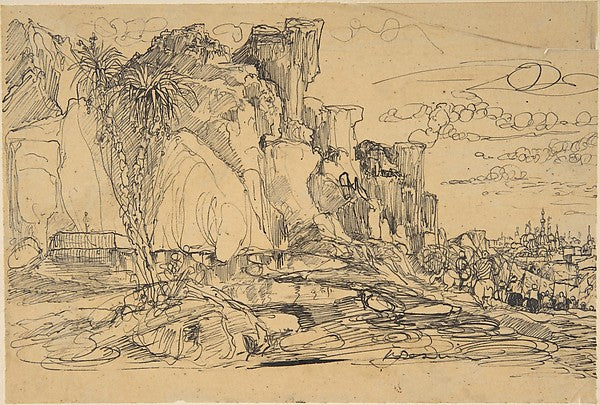 Caucasian Landscape-Rodolphe Bresdin,16x12"(A3)Poster