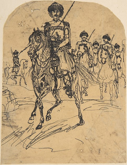 Muscovite Rider-Rodolphe Bresdin,16x12"(A3)Poster