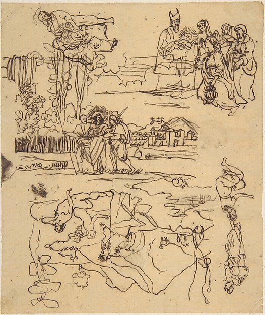 Sketches for Biblical Scenes-Rodolphe Bresdin, Poster Print