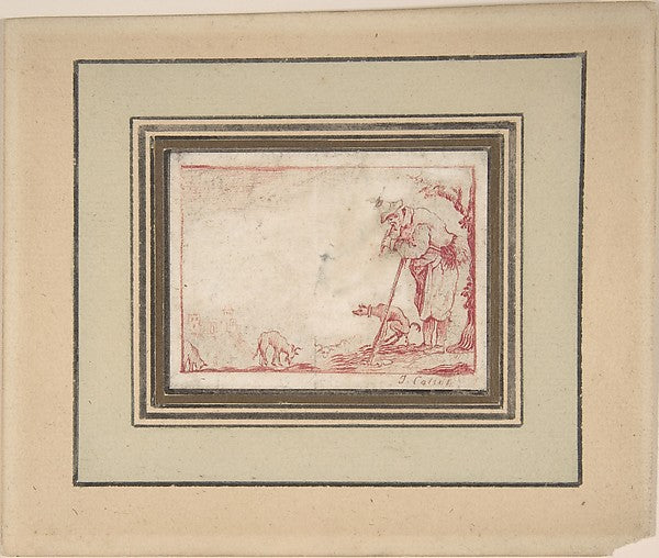 A Beggar Playing a Flute early 17th cent-After Jacques Callot,16x12"(A3) Poster