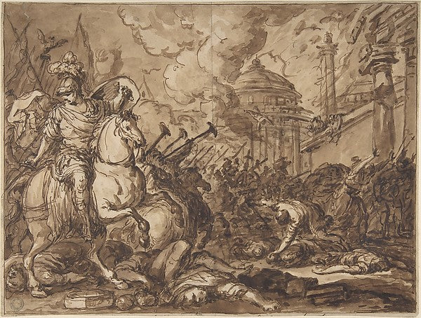 Ulysses Entering Troy 1780s-Antoine François Callet,16x12"(A3) Poster