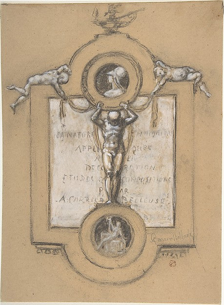 Design for a Frontispiece 19th cent-Albert-Ernest Carrier-Bell,16x12"(A3) Poster