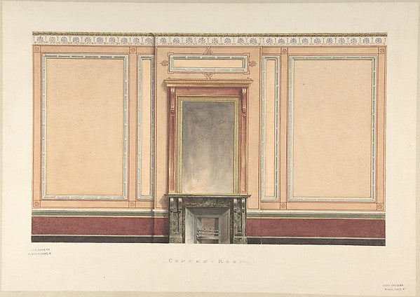 Coffee Room Elevation Pompeian style 19th cent-John Gregory C, Poster Print Wall Art
