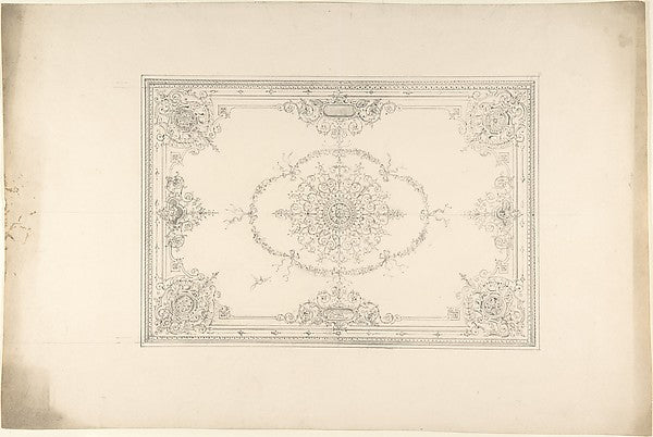 Rococo Style Ceiling Design 19th cent-John Gregory Crace,and,16x12"(A3)Poster