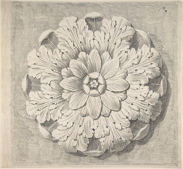 Study of a Classical Rosette 1776–79-Attributed to Thomas Hard,16x12"(A3)Poster