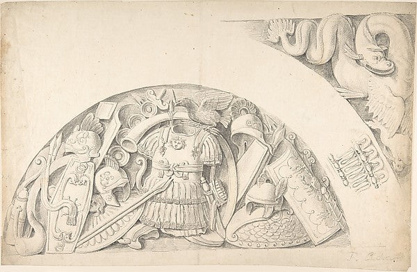 Study of Classical Ornament and Detail 1776–79-Attributed to T,16x12"(A3)Poster