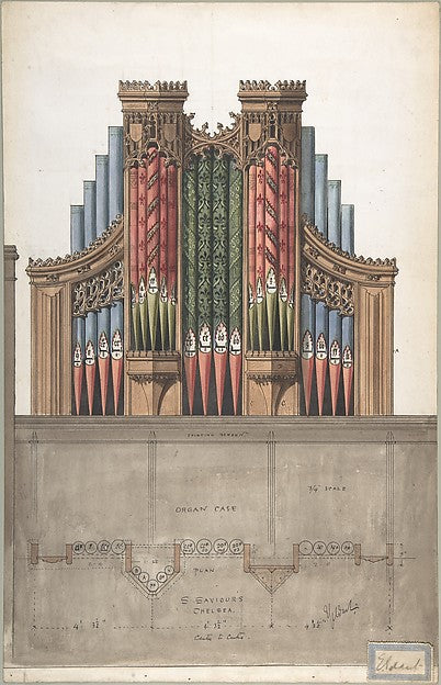 Design for an Organ Case for Saint Saviour's Church Chelsea , Poster Print Wall Art
