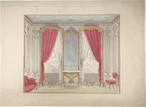 Interior of a Small Salon mid-19th cent-Simon-Claude Constant, Poster Print Wall Art