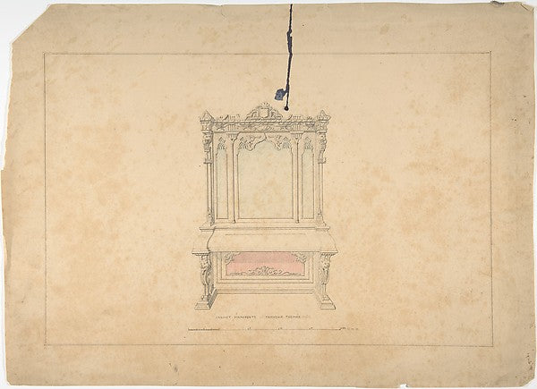 Design for Cabinet Pianoforte François Premier Style 1835–190, Poster Print