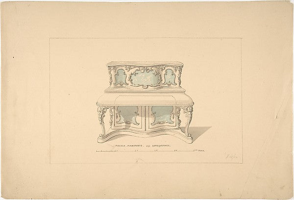 Design for Piccolo Pianoforte Louis Quatorze Style 1835–1900-, Poster Print