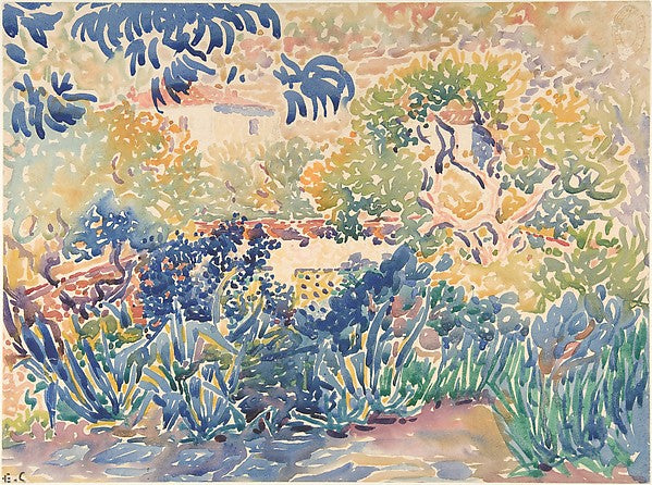 The Artist's Garden at Saint-Clair 1904–5-Henri-Edmond Cross , Poster Print Wall Art
