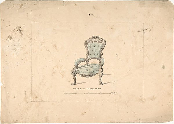 Design for Armchair François Premier Style 1835–1900-Robert W, Poster Print