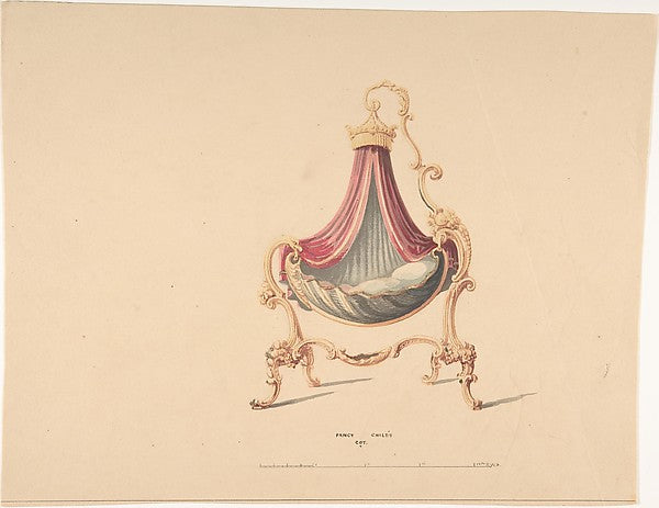 Design for Fancy Child's Cot 1830–1900-Robert William Hume ,16x12"(A3)Poster