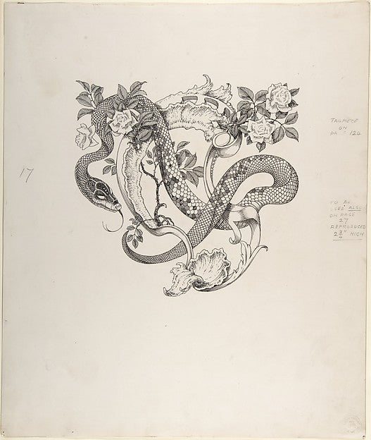 Unused Tailpiece Design The Duchess of Malfi c1930-Henry West, Poster Print Wall Art