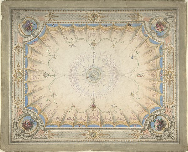 Ceiling Design for the Boudoir Ardgowan c1868-Attributed to J, Poster Print Wall Art