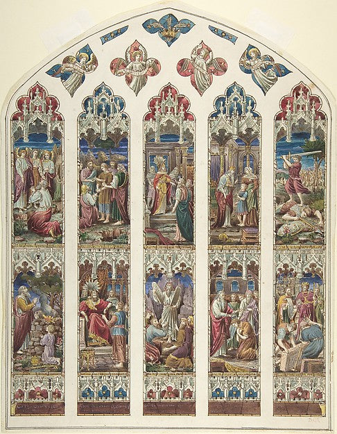 Design for Old Testament Window c1870-Attributed to Dante Gabr, Poster Print Wall Art
