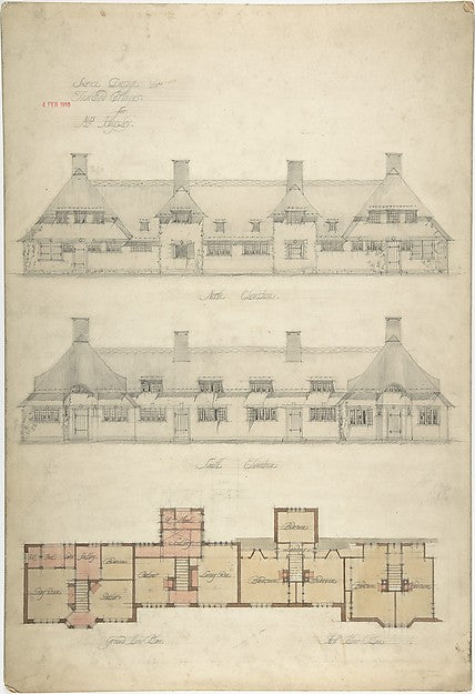 Design for Thatched Cottages for Mrs. Kingsley 1910-Charles Ed, Poster Print Wall Art