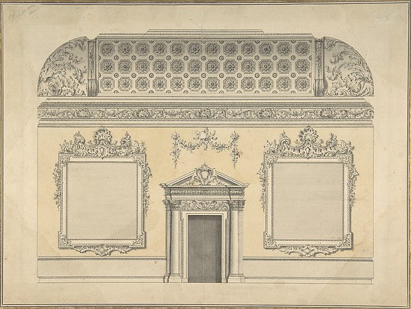 Design for Section of a Rococo Room with a Coved Ceiling and,16x12"(A3)Poster