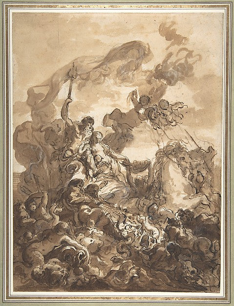 Allegory of Fishery - Neptune and Amphitrite 1768-Gabriel Fran, Poster Print Wall Art