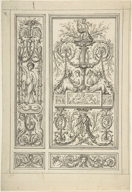 Design for a Wall Panel n.d.-Jean Démosthène Dugourc, Poster Print Wall Art