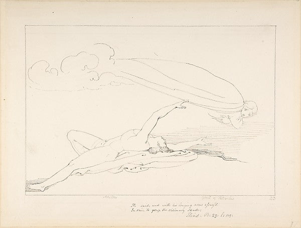 Achilles and the Shade of Patroclus 1793-John Flaxman, Poster Print Wall Art